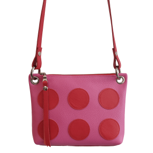 Schoudertasje MIXI special <br>Red Dots Pink