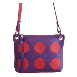 Schoudertasje MIXI special <br>Red Dots Purple